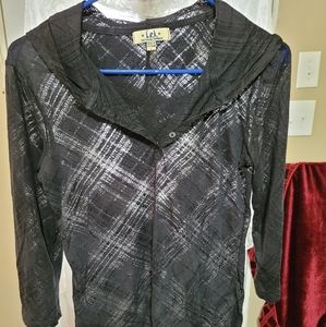 (2792) Lei, Hoodie,Size L. ,Black, lightweight,  somewhat sheer,